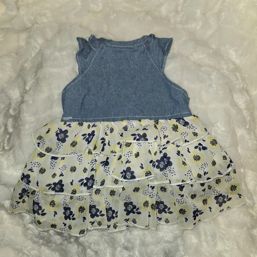 Darling Denim and Floral Kids Dress - Picture 3 of 5